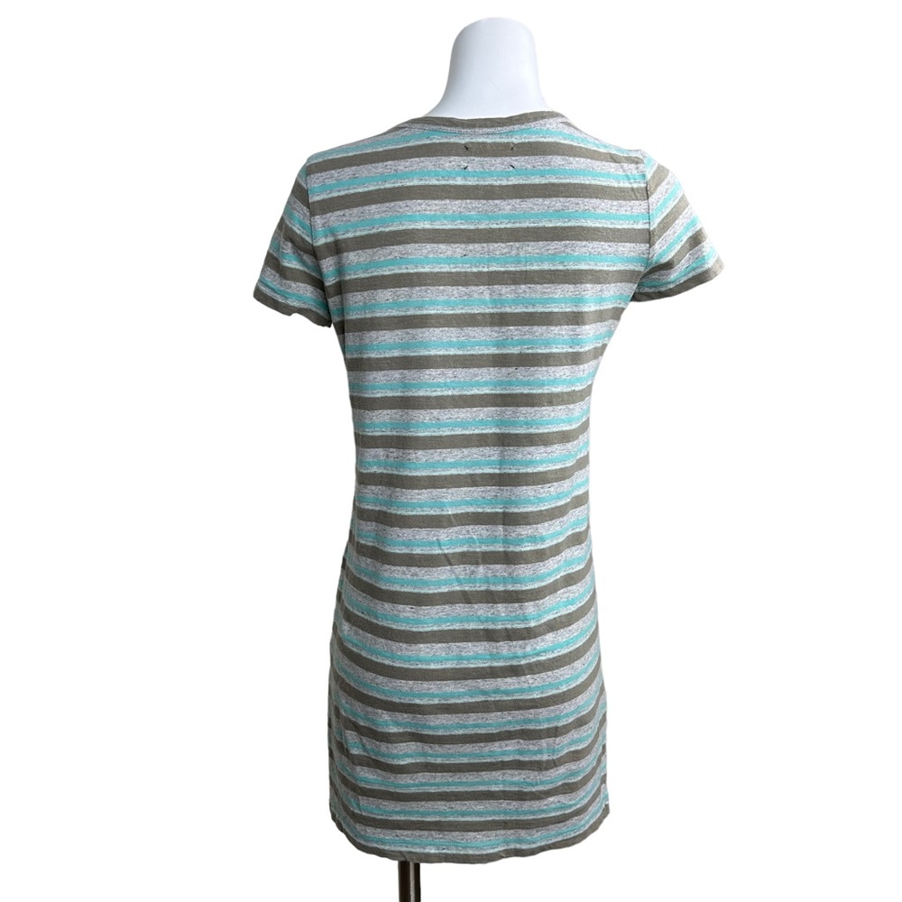 Lou & Grey Stripe T-shirt Dress Linen Blend Tee XS - Picture 3 of 7